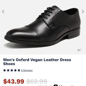 BRUNO MARC Men's Black Oxford Vegan Leather Dress Shoes Size 9.5